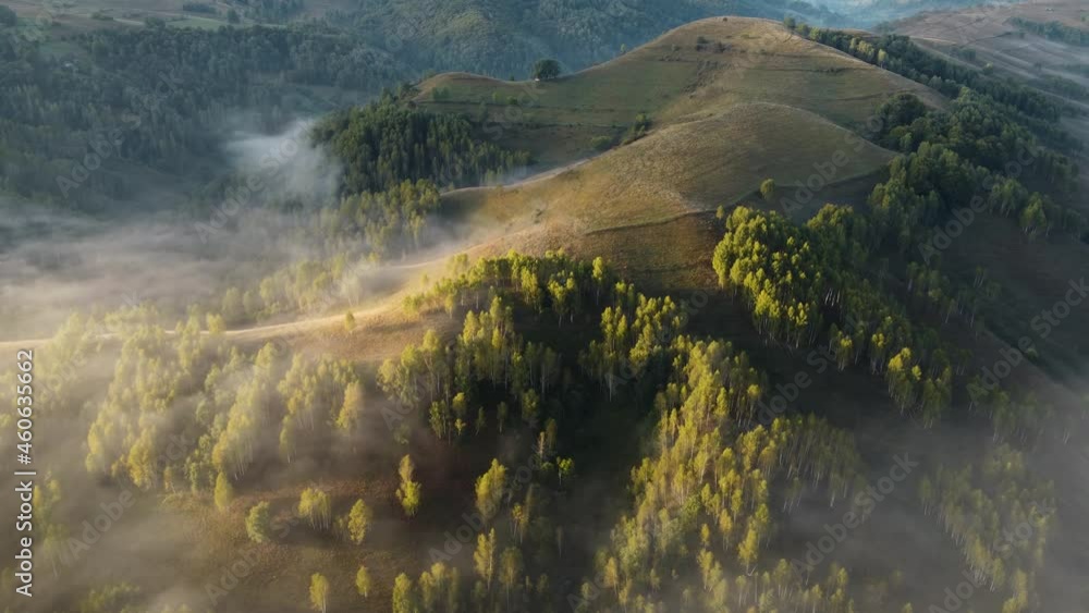 Foggy autumn landscape in the mountains, Transylvania - Romania Foggy autumn landscape in the mountains, Transylvania - Romania