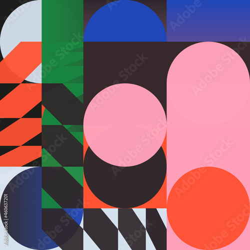 Bauhaus Aethetics of Mid-Century Pattern Design Graphics Background