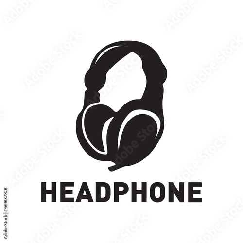 Vector logo of the headphones, music store