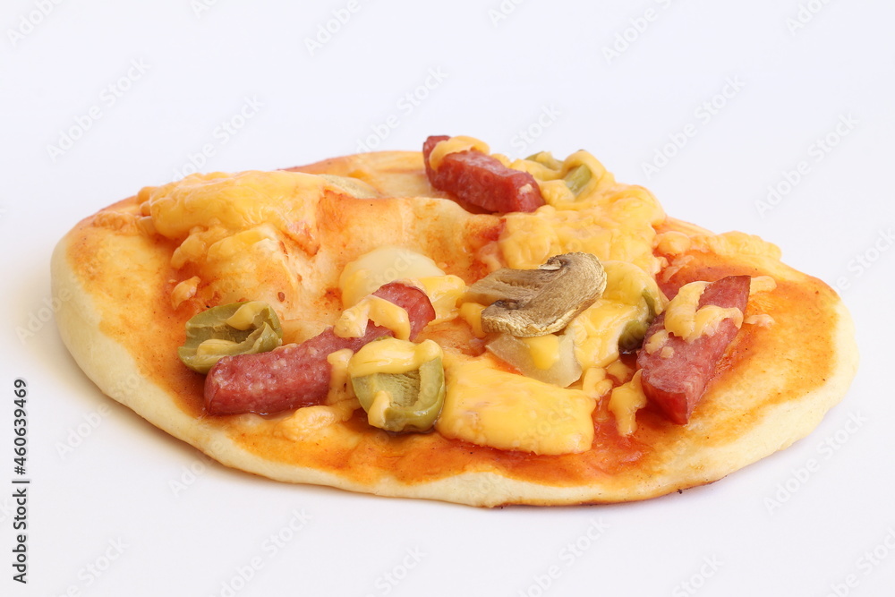 Pizza is a traditional Italian dish in the form of a round yeast cake baked with a filling of tomato sauce, cheese and often other ingredients such as meat, vegetables, mushrooms and other products. 