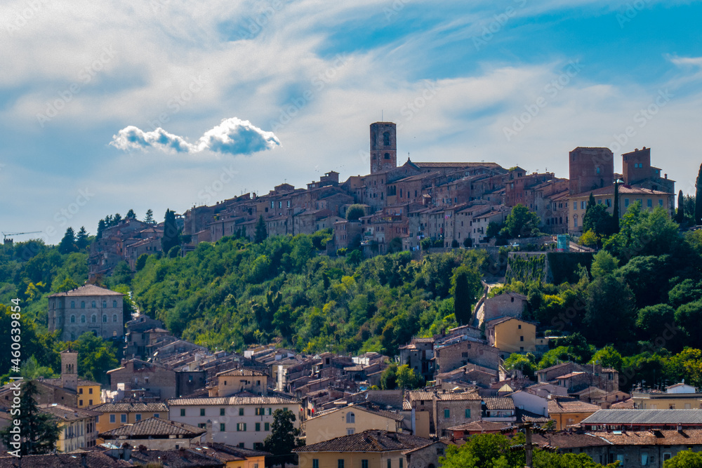 The skyline of little town of Colle val d'Elsa, Tuscany, along via Francigena
