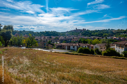 The skyline of little town of Colle val d'Elsa, Tuscany, along via Francigena