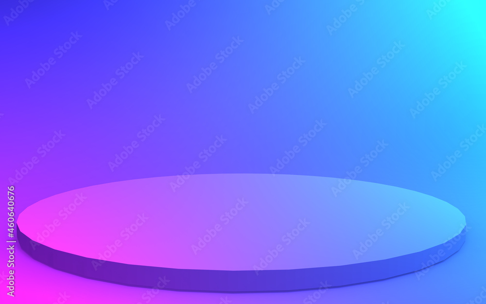 3d purple blue neon light cylinder podium minimal studio gradient dark colors background. Abstract 3d geometric shape object illustration render. Display for nightclub party and technology product. 3d purple blue neon light cylinder podium minimal studio gradient dark colors background. Abstract 3d geometric shape object illustration render. Display for nightclub party and technology product.