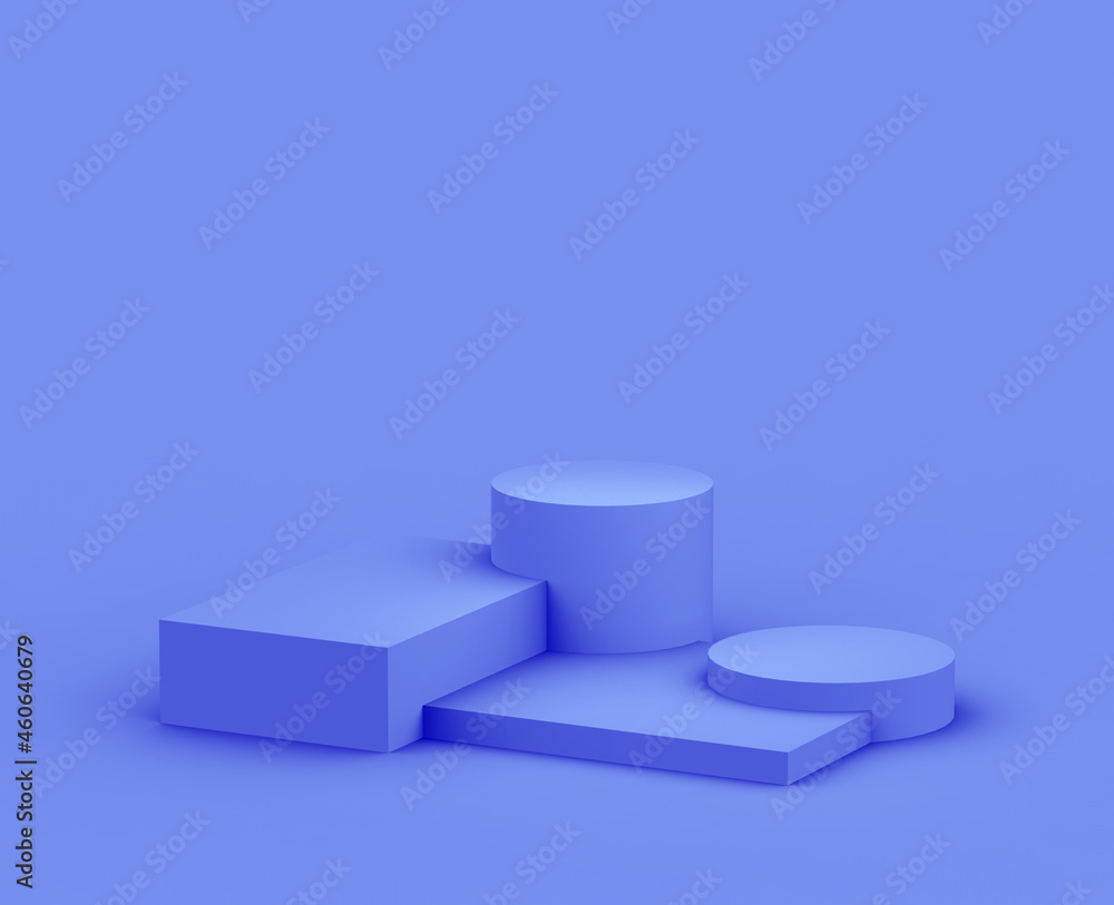 3d royal blue and purple platform minimal studio background. Abstract 3d geometric shape object illustration render. Display for cosmetics and beauty fashion product. 3d royal blue and purple platform minimal studio background. Abstract 3d geometric shape object illustration render. Display for cosmetics and beauty fashion product.