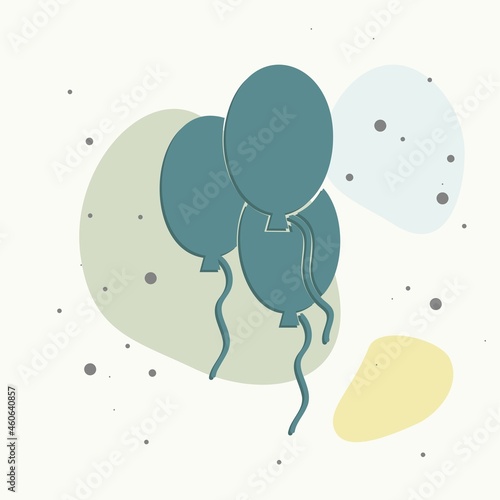 Vector icon balloons on multicolored background.