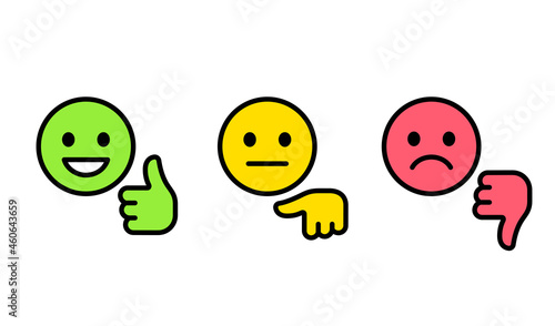 Smiley face feedback rating icons