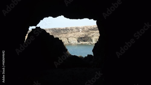 The caves of Ajuy, Pajara, west coast of the island of Fuerteventura, Canary Islands. Spain, 4k video photo