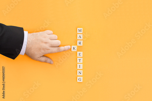 Konstfotografi Inscription Marketing made from cubes