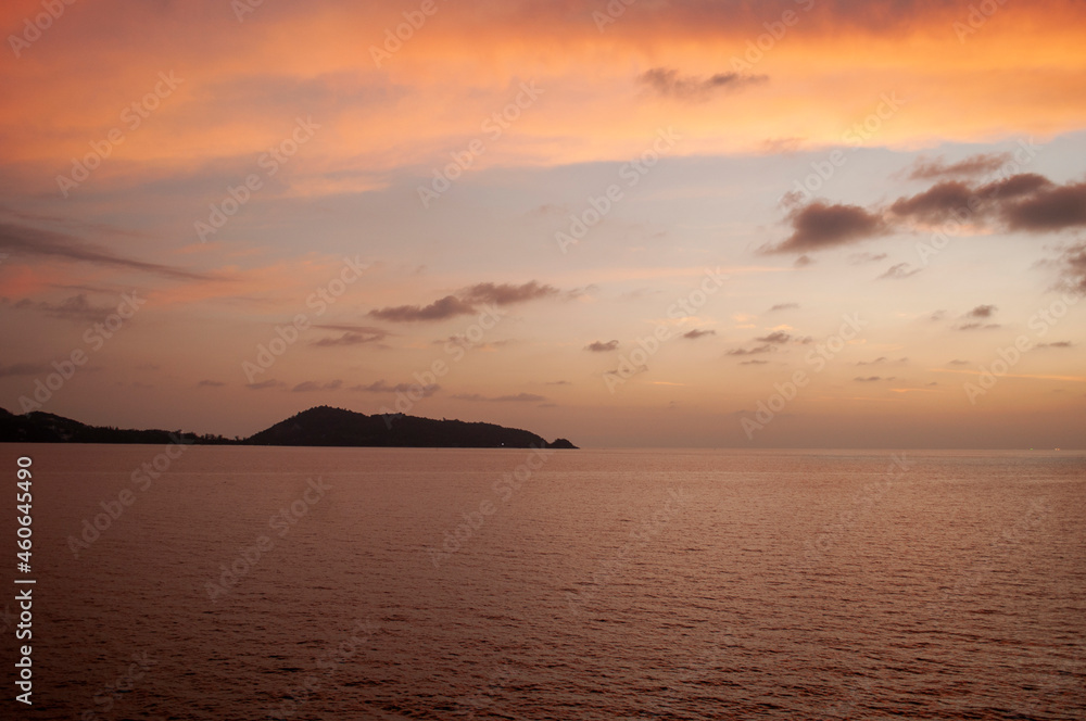 The ocean view after the sunset, Patong area, most beautiful tourist place in Phuket, Thailand