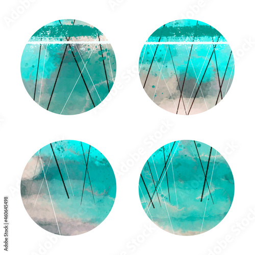 Set of watercolor stain. Spots on a white background. Watercolor texture with brush strokes