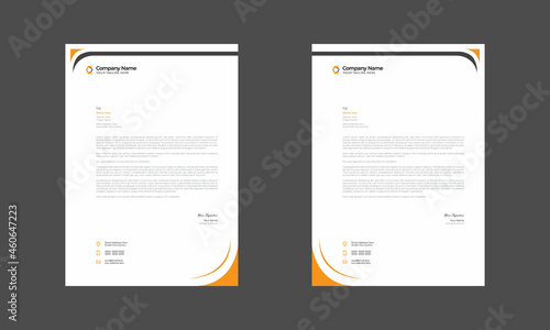 orange colored simple letterhead design