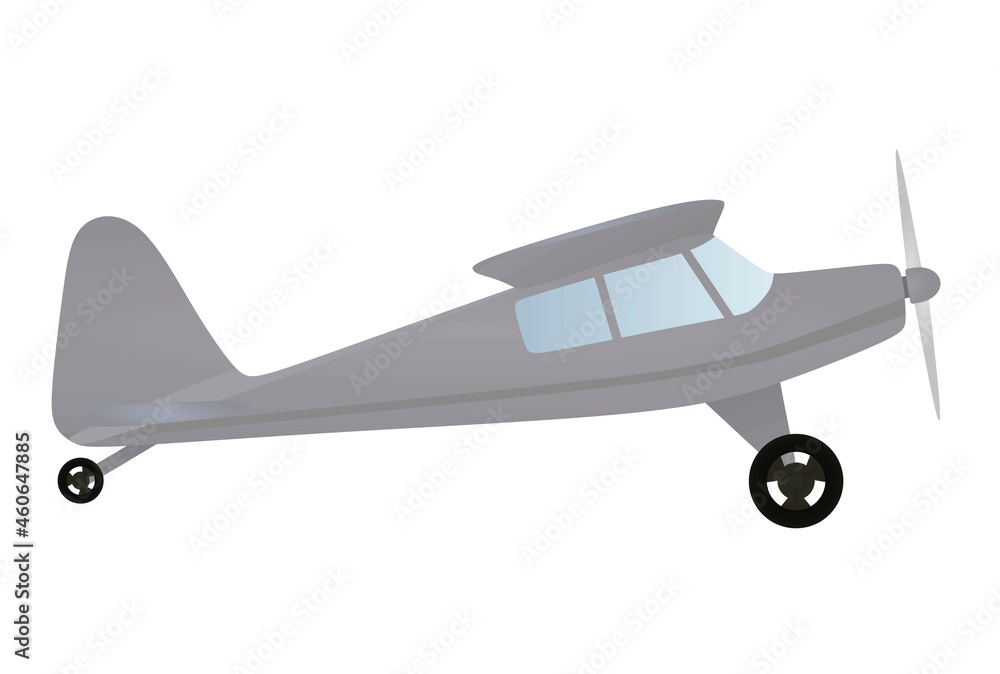 Grey retro airplane. vector illustration Grey retro airplane. vector illustration