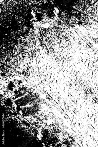 The grunge texture is black and white. Vector monochrome background