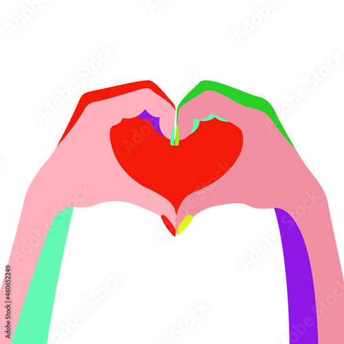vector flat design illustration of love confession with folded heart sign isolated on white background. useful for Valentine's Day, as a declaration of love, print graphic and web design, postcards.