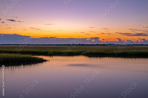 Sunrise overlooking a marsh and the Atlantic Intercoastal Waterway. © Daniel