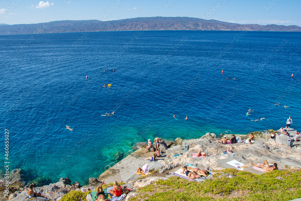 Naklejka premium View of the amazing Hydra island, Greece.