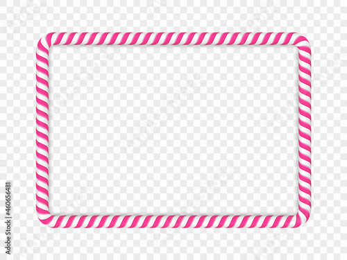 Pink rectangular candy cane frame