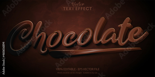 Chocolate text, cartoon style editable text effect