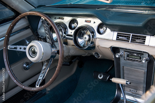 Interior view of classic American car