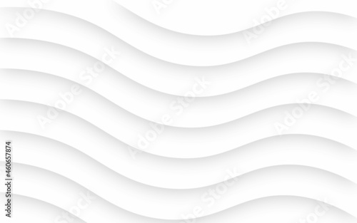 abstract white background with lines. Abstract white paper cut wave curve overlap background texture vector illustration.