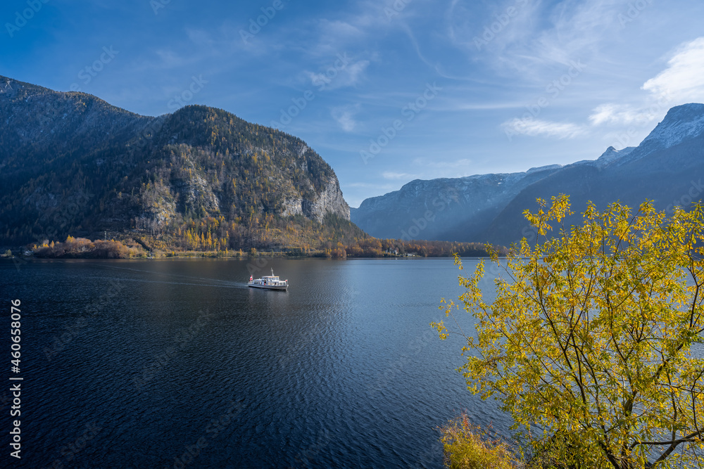 Ferry Boat on Lake Hallstatt - Hallstatt, Austria.
