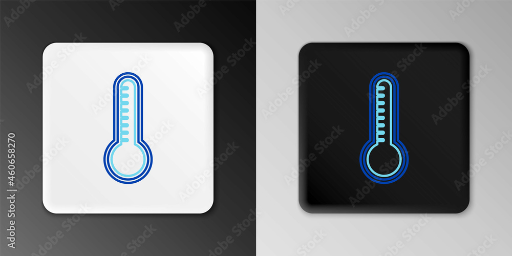 Line Meteorology thermometer measuring heat and cold icon isolated on grey background. Thermometer equipment showing hot or cold weather. Colorful outline concept. Vector Line Meteorology thermometer measuring heat and cold icon isolated on grey background. Thermometer equipment showing hot or cold weather. Colorful outline concept. Vector