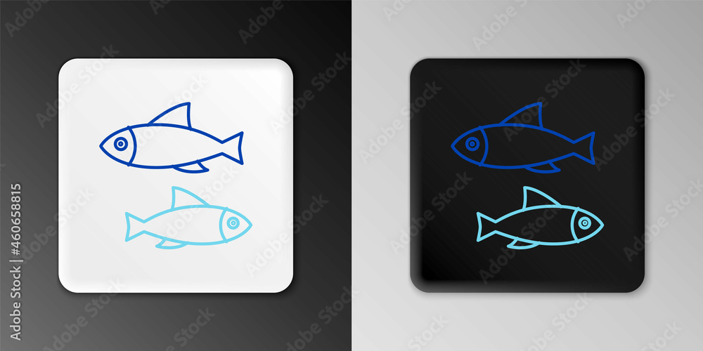 Line Fish icon isolated on grey background. Colorful outline concept. Vector Line Fish icon isolated on grey background. Colorful outline concept. Vector