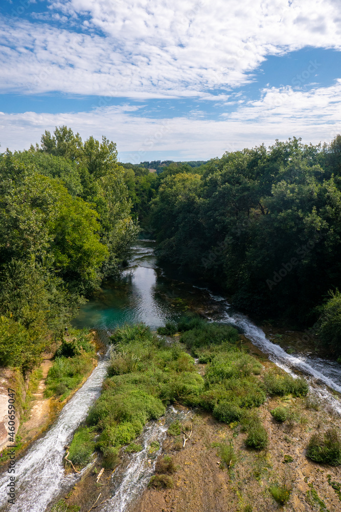 Parco fluviale dell'Elsa (Elsa River parc) in Colle val d'Elsa, Tuscany, along the via Francigena, Italy