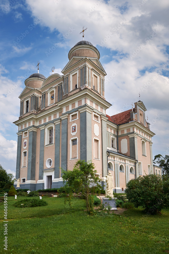 Old ancient catholic church of St. Judas Thaddeus at summer, Luchai village, Vitebsk region, Postavy district, Belarus.