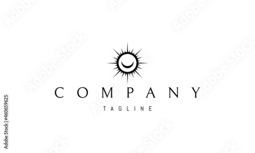 Vector logo on which an abstract image of the symbol of the moon and sun.