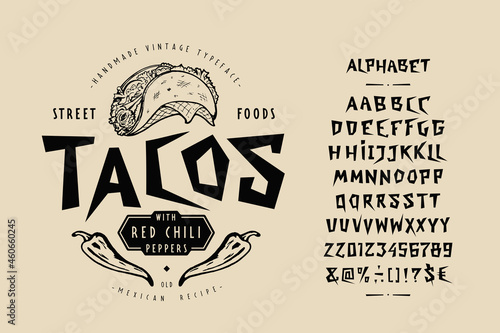 vector graphic craft vintage display Font Tacos