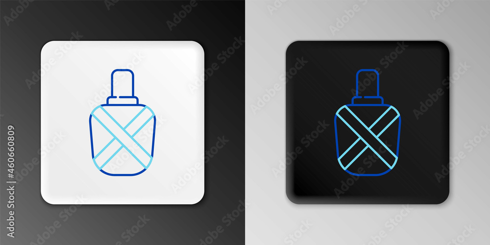 Line Canteen water bottle icon isolated on grey background. Tourist flask icon. Jar of water use in the campaign. Colorful outline concept. Vector Line Canteen water bottle icon isolated on grey background. Tourist flask icon. Jar of water use in the campaign. Colorful outline concept. Vector