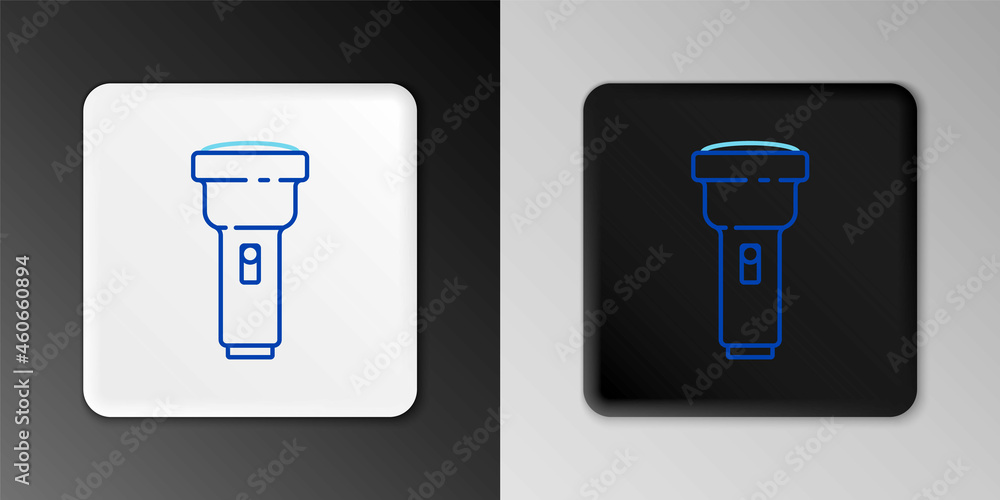 Line Flashlight icon isolated on grey background. Colorful outline concept. Vector Line Flashlight icon isolated on grey background. Colorful outline concept. Vector