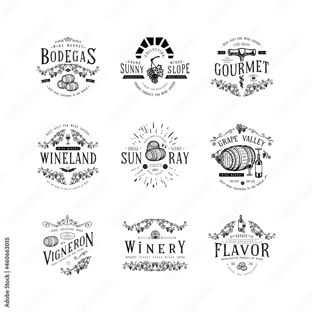 Fototapeta premium Template Wine badge. Craft retro vintage design