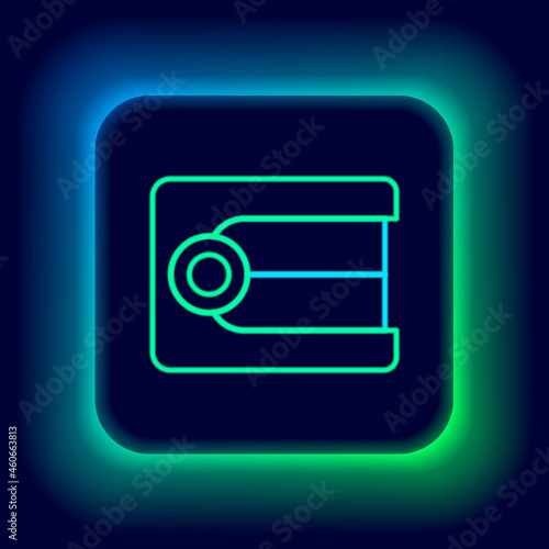 Glowing neon line Dentures model icon isolated on black background. Dental concept. Colorful outline concept. Vector