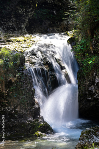 waterfalls of a river in the wood