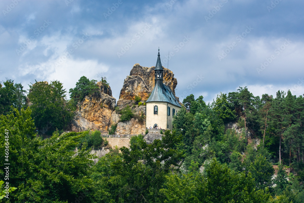 Mala Skala, Czech republic - August 07, 2021. Mala Skala - Little Rock Castle in Summer