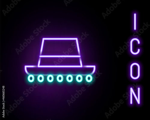 Glowing neon line Traditional spanish hat icon isolated on black background. Colorful outline concept. Vector