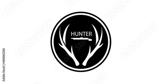 hunter  and army logo design template.vintage style vector illustration premium