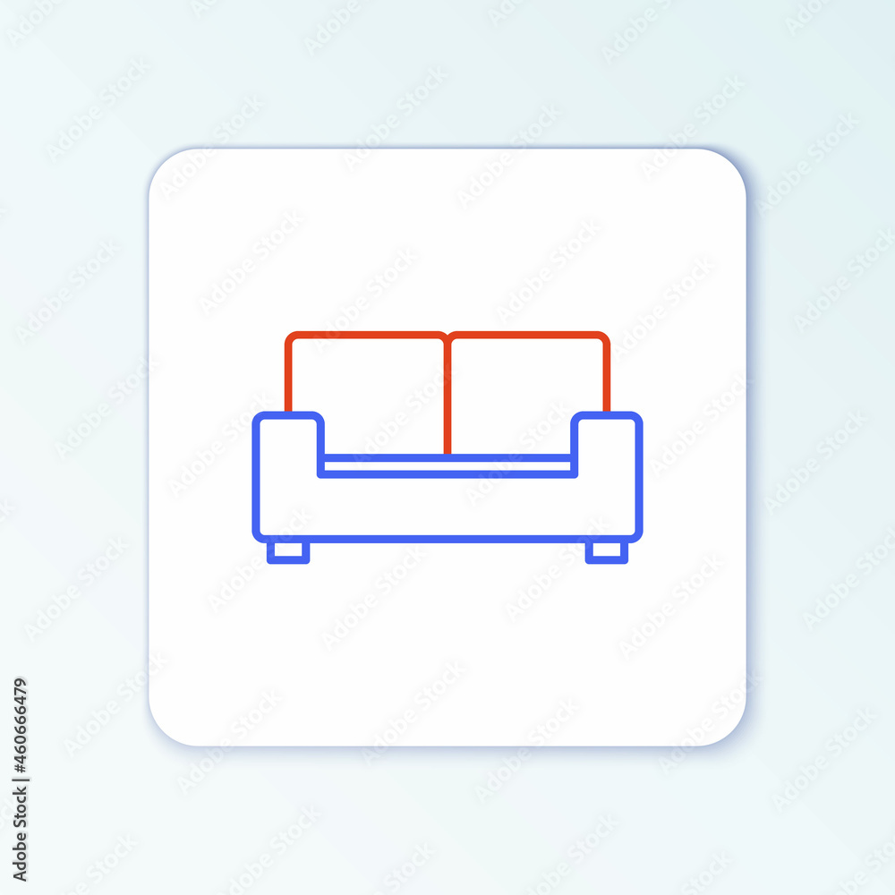 Line Sofa icon isolated on white background. Colorful outline concept. Vector Line Sofa icon isolated on white background. Colorful outline concept. Vector