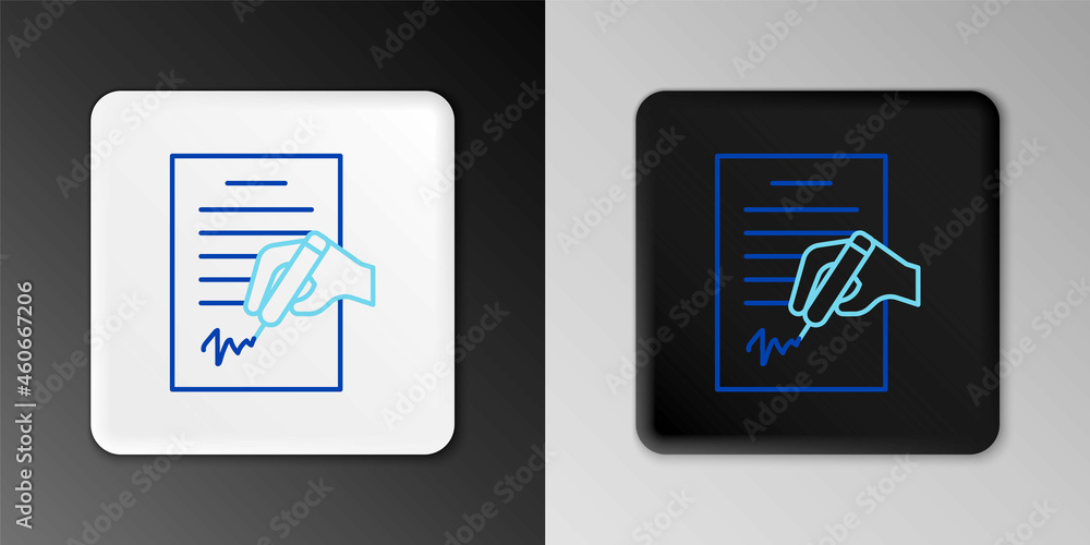 Line Petition icon isolated on grey background. Colorful outline concept. Vector