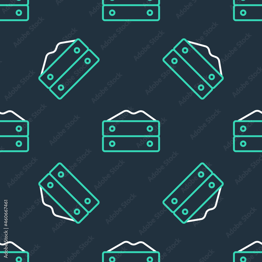 Line Bag of flour icon isolated seamless pattern on black background. Vector Line Bag of flour icon isolated seamless pattern on black background. Vector