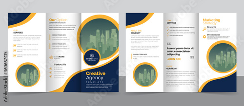 Creative corporate modern business trifold brochure template, trifold layout, letter, a4 size brochure. photo