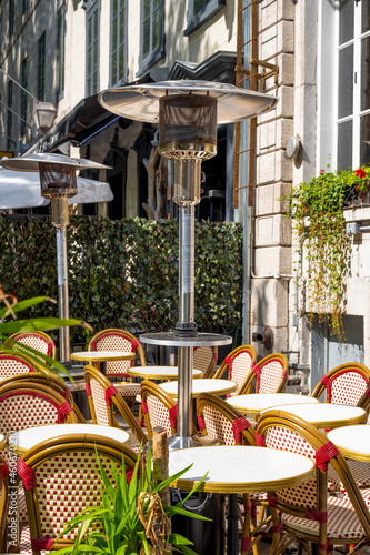 gas heater in a street cafe