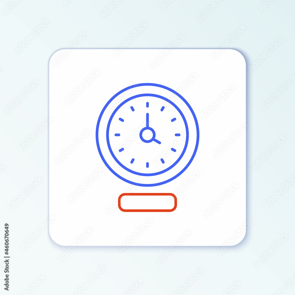 Line Clock icon isolated on white background. Time symbol. Colorful outline concept. Vector Line Clock icon isolated on white background. Time symbol. Colorful outline concept. Vector