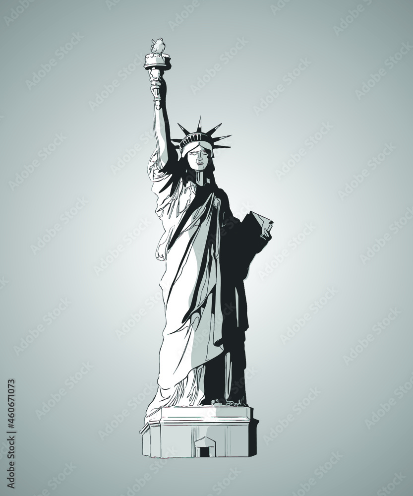 Liberty statue realistic vector design for USA independence day. Realistic vector illustration.