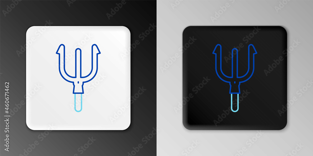 Line Neptune Trident icon isolated on grey background. Colorful outline concept. Vector Line Neptune Trident icon isolated on grey background. Colorful outline concept. Vector