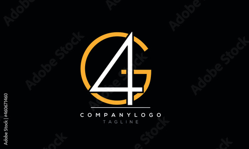 Abstract Letter 4G G4 Vector Logo Design Template