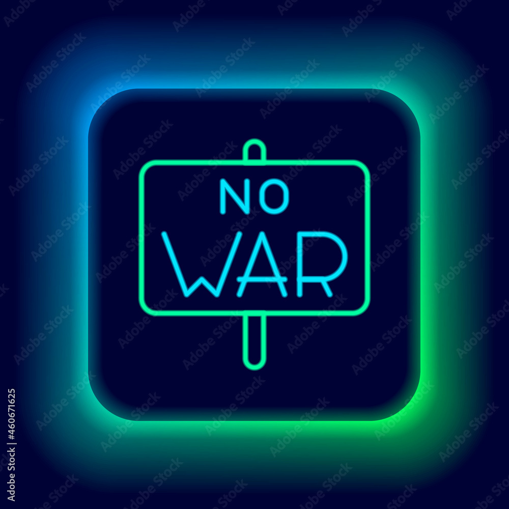 Glowing neon line No war icon isolated on black background. The peace symbol. Colorful outline concept. Vector Glowing neon line No war icon isolated on black background. The peace symbol. Colorful outline concept. Vector