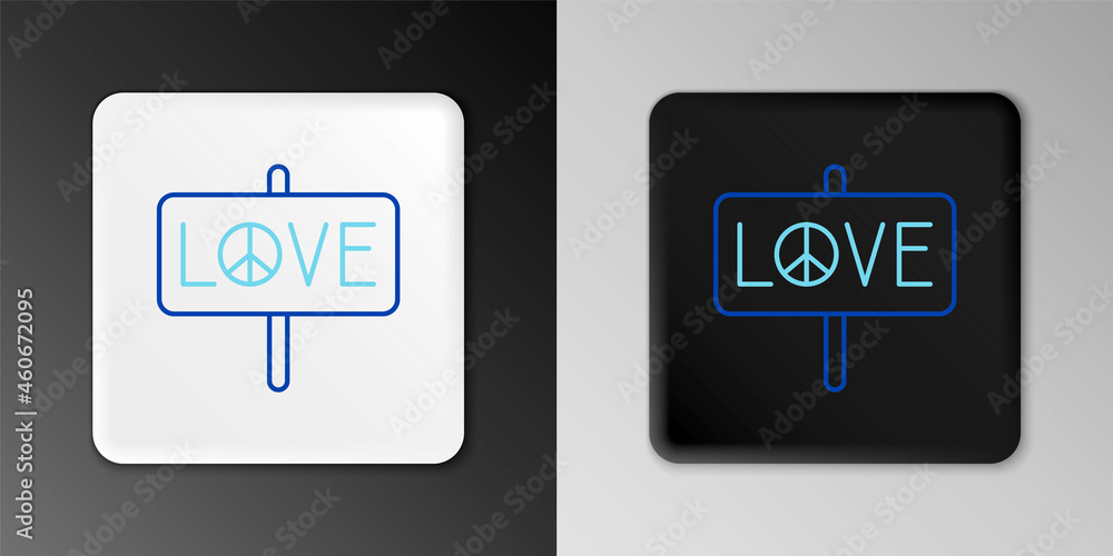 Line Peace icon isolated on grey background. Hippie symbol of peace. Colorful outline concept. Vector Line Peace icon isolated on grey background. Hippie symbol of peace. Colorful outline concept. Vector